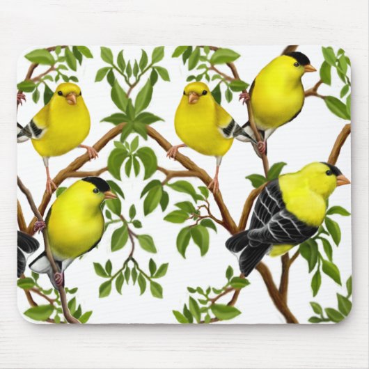 DekoGoldfinches in den Reben Mousepad (Vorne)