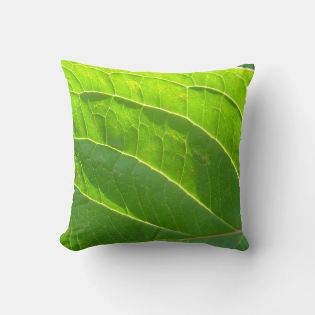 Dekokissen hellgrünes Blatt (Vorderseite)