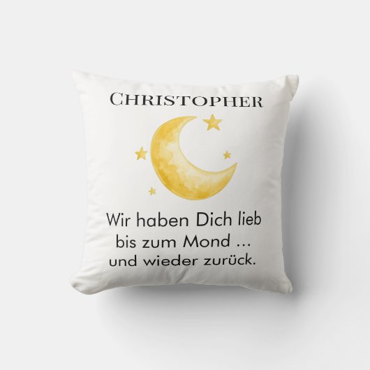 Dekokissen mit Name individuell (Vorderseite)
