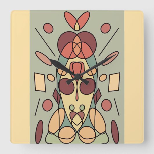 Dekokissen Quadratische Wanduhr (Vorderseite)