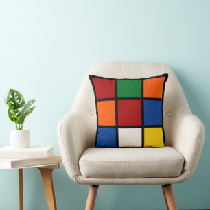 Dekokissen "Quadro" Rot & Orange