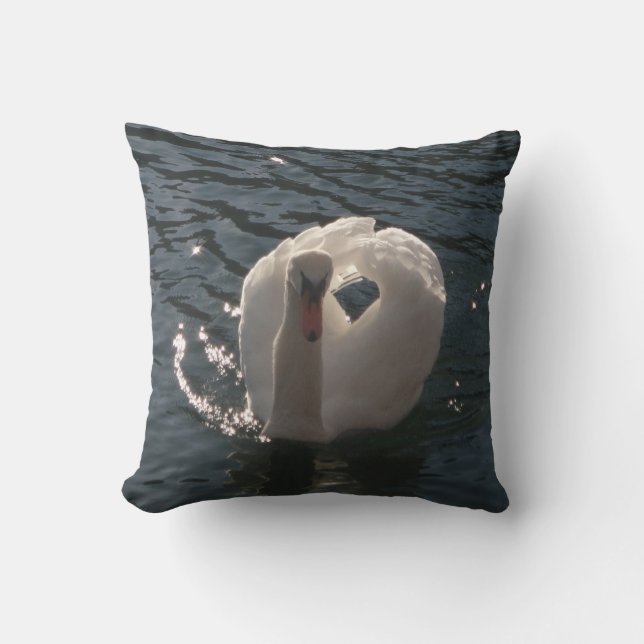 Dekokissen romantischer Schwan (Vorderseite)