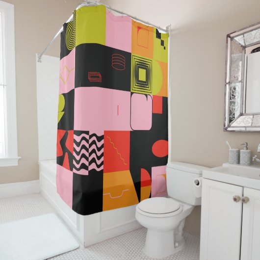 Dekonstruierte postmoderne inspirierte Kunstwerke  Duschvorhang (Beispiel)