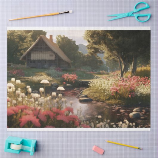 Dekopapier der verzauberten Hütte 2 Seidenpapier (Basteln)