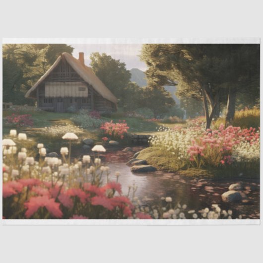 Dekopapier der verzauberten Hütte 2 Seidenpapier (Vorderseite)