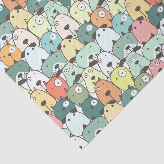 Dekopapier für farbiges Hundeschema Seidenpapier (Ausschnitt)