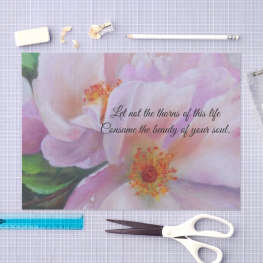 Dekopapier mit rosa Rose Seidenpapier (Handwerk)