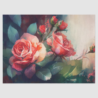 Dekopapier, Umschlag - Garten der verzauberten Ros Seidenpapier