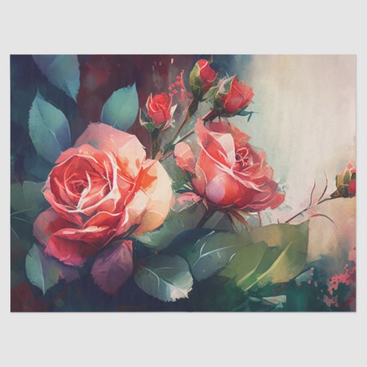 Dekopapier, Umschlag - Garten der verzauberten Ros Seidenpapier (Vorderseite)