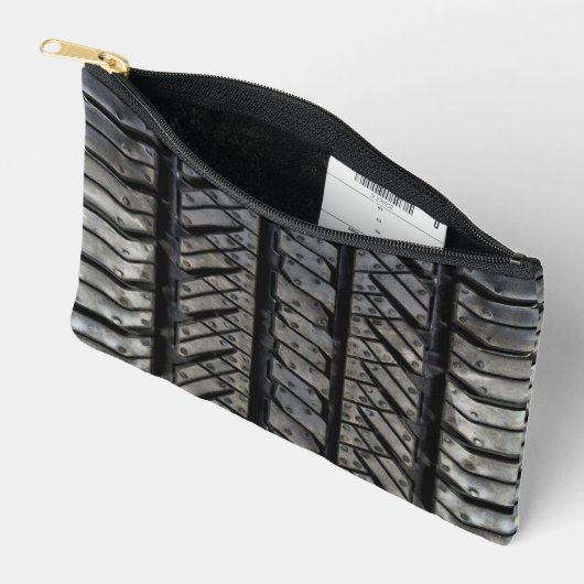 Dekor aus schwarzem Reißkautschuk Zubehörtasche (Offen)