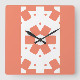 Dekor-Blume Geometrisch Quadratische Wanduhr
