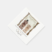 Dekor Braun Cavapoo Hundepaar Serviette (Ecke)