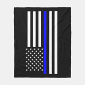 Dekor der American Thin Blue Line Fleecedecke (Vorderseite)