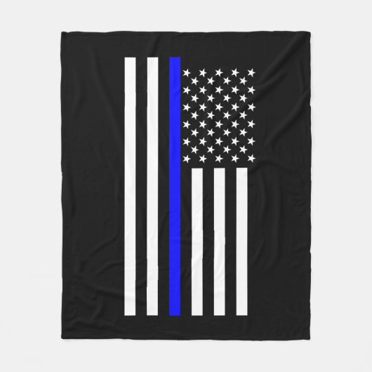 Dekor der American Thin Blue Line Fleecedecke (Vorderseite)