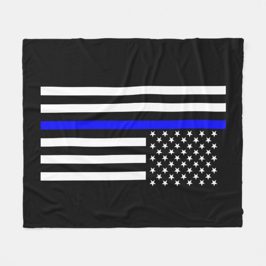Dekor der American Thin Blue Line Fleecedecke (Vorderseite (Horizontal))