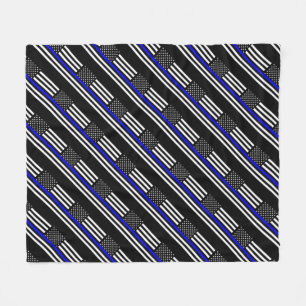 Dekor der American Thin Blue Line Fleecedecke