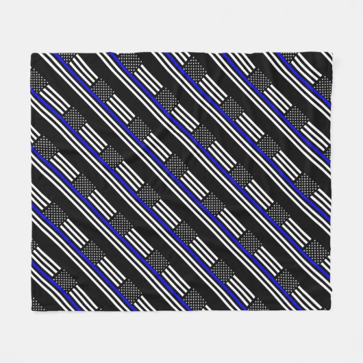 Dekor der American Thin Blue Line Fleecedecke (Vorderseite (Horizontal))