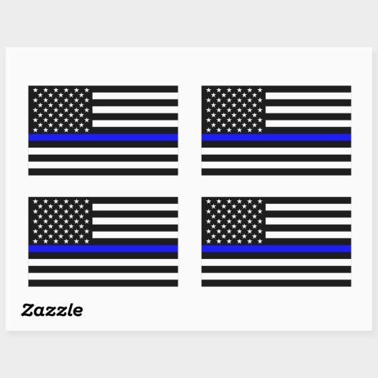 Dekor der American Thin Blue Line Rechteckiger Aufkleber (Blatt)