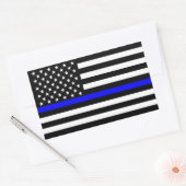 Dekor der American Thin Blue Line Rechteckiger Aufkleber (Umschlag)