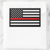 Dekor der American Thin Red Line Rechteckiger Aufkleber (Tasche)
