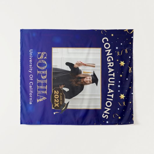 Dekor der benutzerdefinierten Graduationspartei 20 Wandteppich (Vorderseite (Horizontal))