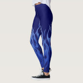 Dekor der blauen Racing-Flammen Leggings (Links)