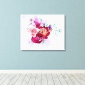 Dekor der Blume 12 überzogene Canvas Leinwanddruck (Insitu (Holzboden))