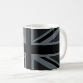 Dekor der britischen Flagge von Black Union Jack Kaffeetasse (VorderseiteRechts)