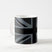 Dekor der britischen Flagge von Black Union Jack Kaffeetasse (Vorderseite Links)