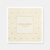 Dekor der Farben Gold und Weiß Serviette (Vorderseite)