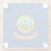 Dekor der Flaggen des Staates Idaho Glasuntersetzer (Rückseite)