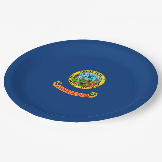 Dekor der Flaggen des Staates Idaho Pappteller (Schrägansicht)