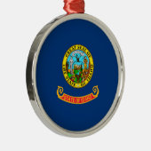 Dekor der Flaggen des Staates Idaho Silbernes Ornament (Rechts)