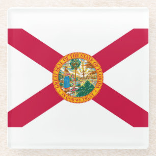 Dekor der Flaggengestaltung des Florida-Zustands Glasuntersetzer
