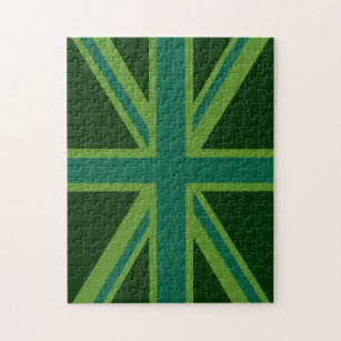 Dekor der grünen Flagge Puzzle