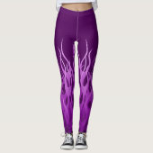 Dekor der Lila Racing Flames Leggings (Vorderseite)