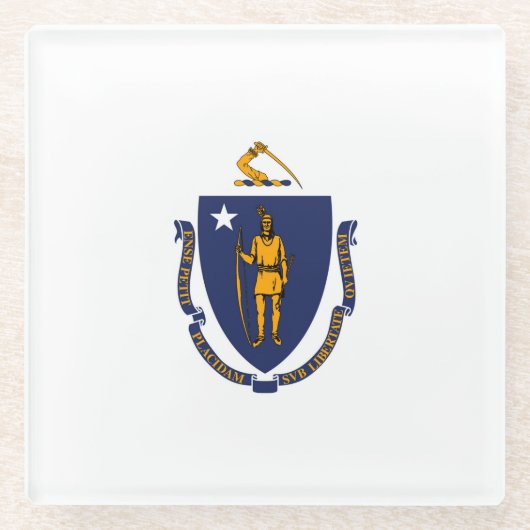 Dekor der Massachusetts State Flag Glasuntersetzer (Vorderseite)