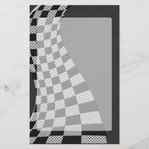 Dekor der Racing Flag Wave im Carbon Fibre-Stil Briefpapier