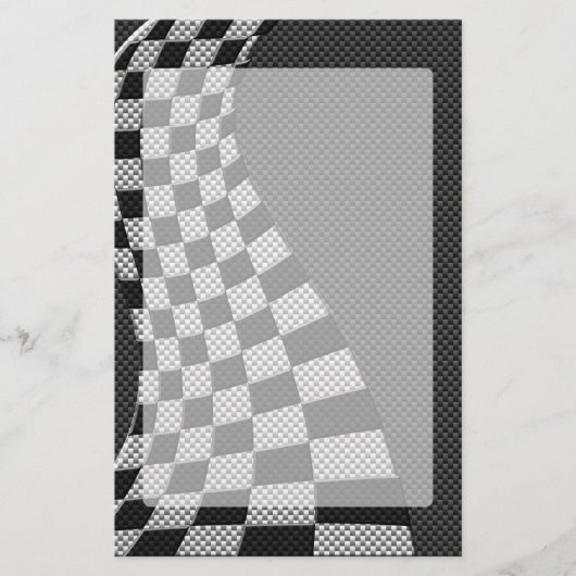Dekor der Racing Flag Wave im Carbon Fibre-Stil Briefpapier (Vorderseite)