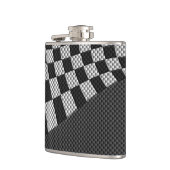 Dekor der Racing Flag Wave im Carbon Fibre-Stil Flachmann (Links)