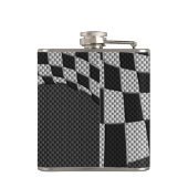 Dekor der Racing Flag Wave im Carbon Fibre-Stil Flachmann (Rückseite)