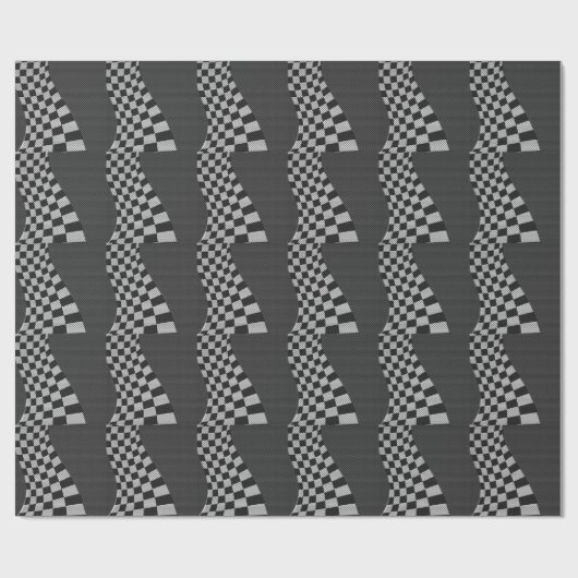 Dekor der Racing Flag Wave im Carbon Fibre-Stil Geschenkpapier (Flach)