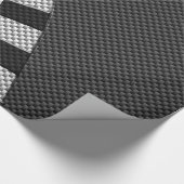 Dekor der Racing Flag Wave im Carbon Fibre-Stil Geschenkpapier (Ecke)