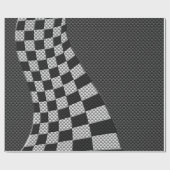 Dekor der Racing Flag Wave im Carbon Fibre-Stil Geschenkpapier (Flach)