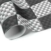 Dekor der Racing Flag Wave im Carbon Fibre-Stil Geschenkpapier (Rolleneckpunkt)