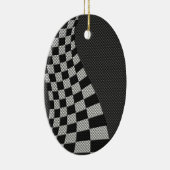 Dekor der Racing Flag Wave im Carbon Fibre-Stil Keramikornament (Rechts)