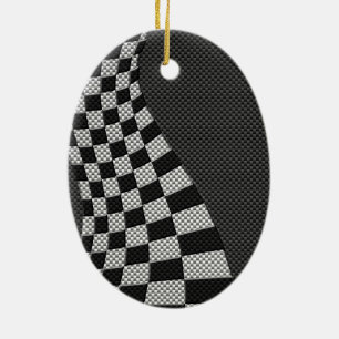 Dekor der Racing Flag Wave im Carbon Fibre-Stil Keramikornament