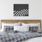 Dekor der Racing Flag Wave im Carbon Fibre-Stil Leinwanddruck (Insitu (Schlafzimmer))