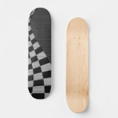 Dekor der Racing Flag Wave im Carbon Fibre-Stil Skateboard (Vorderseite)