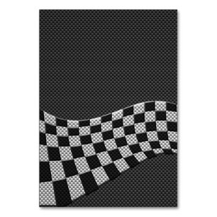 Dekor der Racing Flag Wave im Carbon Fibre-Stil Tischnummer